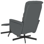 vidaXL Fauteuil inclinable avec repose-pied gris similicuir