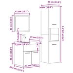 vidaXL Ensemble de meubles de salle de bain 4 Pièces gris béton