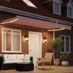 vidaXL Auvent rétractable électrique Rouge et Blanc 4 × 3 5 m