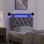 vidaXL Tête de lit suspendue Gris foncé Velours