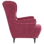 vidaXL Fauteuil à oreilles avec tabouret bordeaux velours