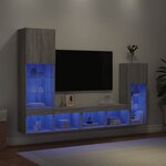 vidaXL Unités murales TV avec LED 4 Pièces gris sonoma bois d'ingénierie