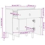 vidaXL Table de chevet 50x33x60 cm bois de manguier massif