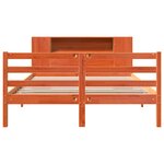 vidaXL Lit bibliothèque sans matelas cire marron 135x190 cm pin massif
