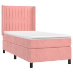 vidaXL Sommier à lattes de lit avec matelas Rose 90x200 cm Velours