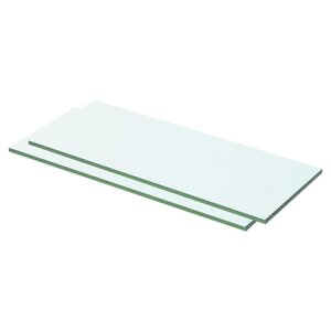 vidaXL Panneaux d'étagère 2 Pièces Verre Transparent 50 x 15 cm