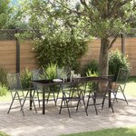 vidaXL Set de 7 Chaises de Salle à Manger Anthracite Acier