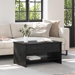 vidaXL Table basse Chêne noir 80 x 50.5 x 41.5 cm Bois d'ingénierie