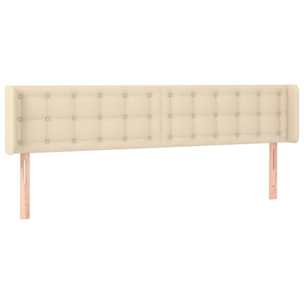 vidaXL Tête de lit avec oreilles Crème 163x16x78/88 cm Tissu