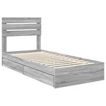 vidaXL Lit de Rangement Gris Sonoma 75 x 190 cm Bois d'ingénierie