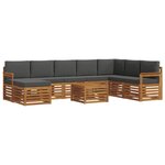 vidaXL Ensemble de canapés d'extérieur 9 pc Naturel et Anthracite