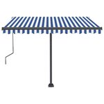vidaXL Auvent automatique capteur de vent/LED 300x250 cm Bleu et blanc