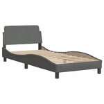 vidaXL Cadre de lit sans matelas gris foncé 90x190 cm tissu