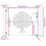 vidaXL Portail de jardin 105x80 cm acier corten conception de l'arbre