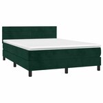 vidaXL Sommier à lattes de lit avec matelas LED Vert foncé 140x190 cm