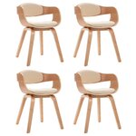 vidaXL Chaises à manger lot de 4 bois courbé et similicuir