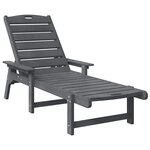 Chaises longues vidaXL 2 Pièces Gris clair 162x53x98.5 cm HDPE