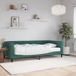 vidaXL Lit de jour avec matelas vert foncé 100x200 cm velours