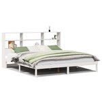 vidaXL Lit bibliothèque sans matelas blanc 200x200 cm bois pin massif