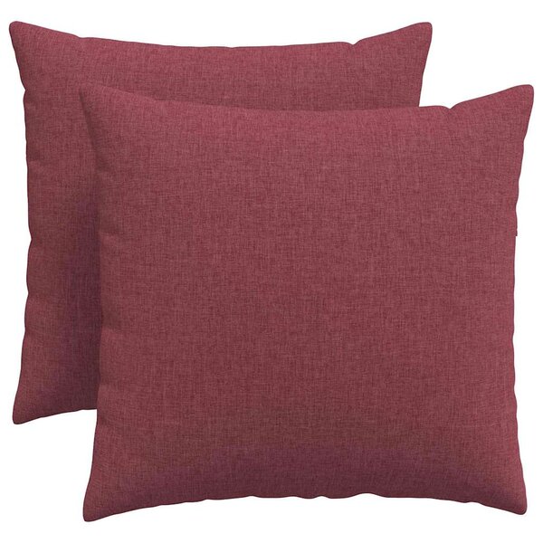 vidaXL Coussins de canapé 2 pc tissu Bordeaux 50 x 50 cm
