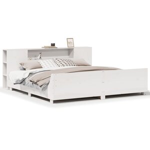 vidaXL Cadre de lit sans matelas blanc 180x200 cm bois massif de pin