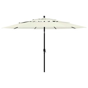 vidaXL Parasol de jardin à 3 niveaux avec mât en aluminium sable 3 5 m