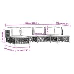 vidaXL Salon de jardin avec coussins 6 Pièces blanc acier