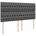 vidaXL Sommier à lattes de lit avec matelas Gris foncé 180x200cm Tissu