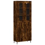 vidaXL Buffet haut Chêne fumé 69 5x34x180 cm Bois d'ingénierie
