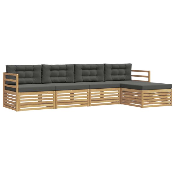 vidaXL Ensemble de canapés d'extérieur 5 pc Blanc et anthracite