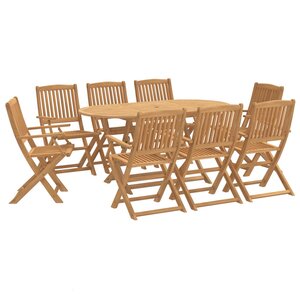 vidaXL Ensemble à manger de jardin 9 Pièces bois d'acacia solide