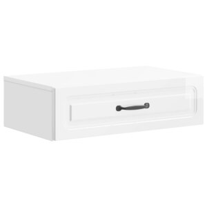 vidaXL Table d'appoint murale Blanc brillant 59 x 34 5 x 17 cm