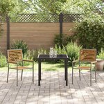 vidaXL Chaises empilables de jardin 2 pc Marron et gris