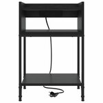 vidaXL Cabinet de chevet avec étagère 2 Pièces Chêne noir 40 x 40 x 61 cm