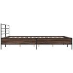 vidaXL Cadre de lit chêne marron 200x200 cm bois d'ingénierie et métal