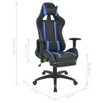 vidaXL Chaise de bureau inclinable avec repose-pied Bleu