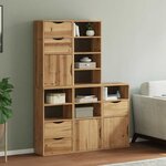 vidaXL Armoires latérales 5 Pièces ODDA 40x24x79 cm bois massif pin