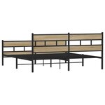 vidaXL Cadre de lit en métal sans matelas chêne sonoma 200x200 cm