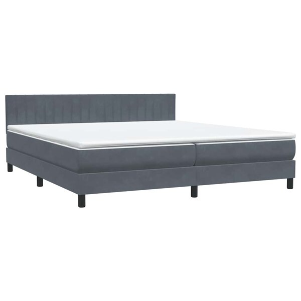 vidaXL Sommier à lattes de lit et matelas gris foncé 180x220cm velours