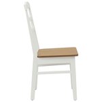 vidaXL Chaise de salle à manger 2 Pièces Blanc et Naturel