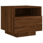 vidaXL Armoires de chevet avec lumières LED 2 Pièces chêne marron