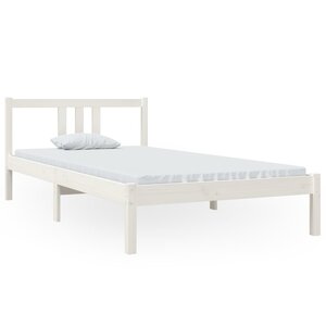 vidaXL Cadre de lit sans matelas blanc bois massif 100x200 cm