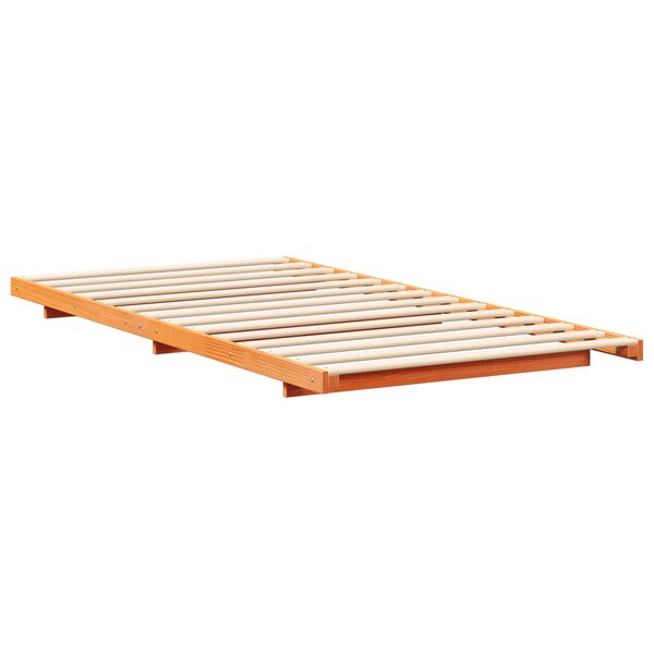 vidaXL Cadre de lit surélevé Marron cire 90 x 210 cm
