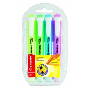 Etui de 4 surligneurs de poche swing cool pointe biseautée 1 - 4 mm x 5 stabilo