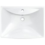 Luxueuse vasque céramique rectangulaire avec trop plein