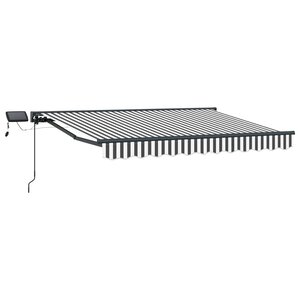 vidaXL Cadre de store manuel avec LEDs Anthracite et blanc 3 5 x 2 m