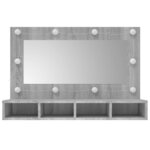 vidaXL Armoire à miroir avec LED Sonoma gris 90x31 5x62 cm