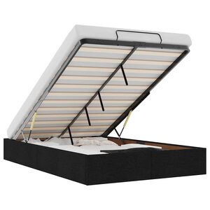 vidaXL Cadre de lit ottoman sans matelas noir 120x190 cm tissu