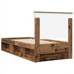 vidaXL Cadre de lit Bois ancien 90 x 190 cm Bois de pin massif