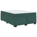 vidaXL Cadre de lit avec matelas Vert foncé 160 x 200 cm tissu